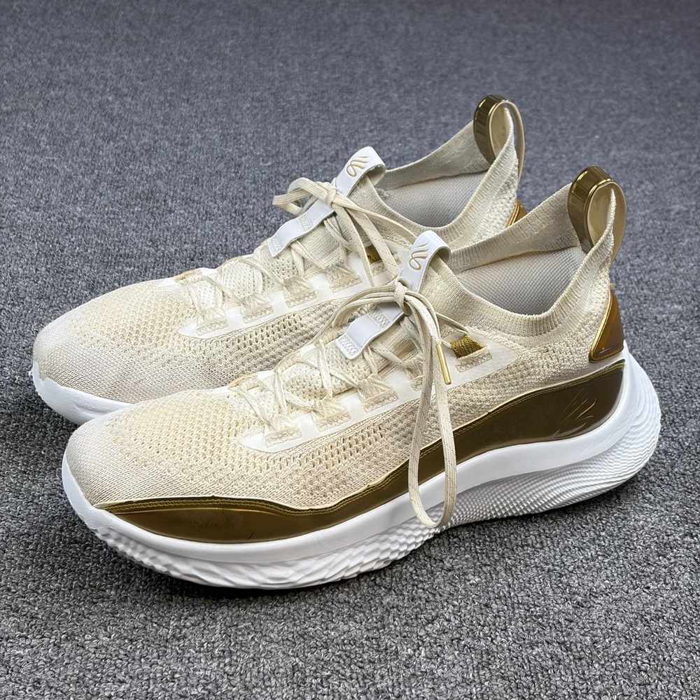 Under Armour Curry 8 Golden Blooded White/Gold‎ Mens Basketball Shoes Size 13